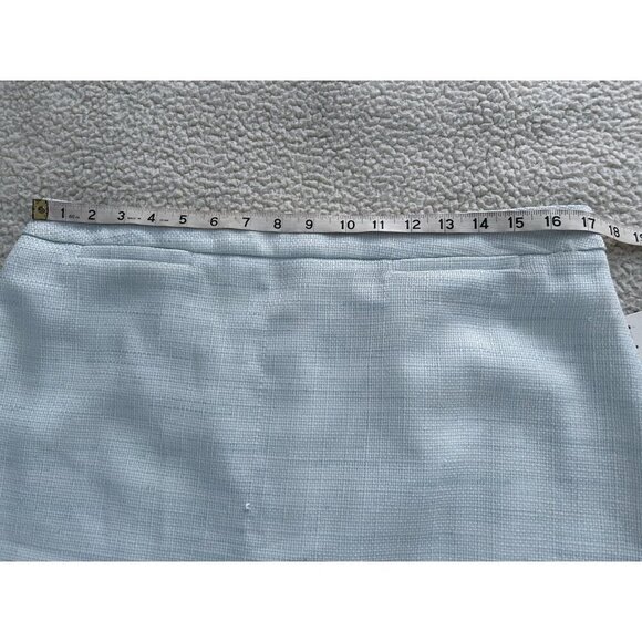 Halogen Rear Zip Lined Pencil Skirt Pale Green Tweed Work Wear Size 14 - Picture 8 of 9